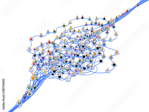 Bild auf Leinwand Cartoon Layered Network Knot