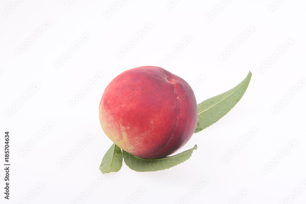 Fresh peaches in a white background Fresh peaches in a white background