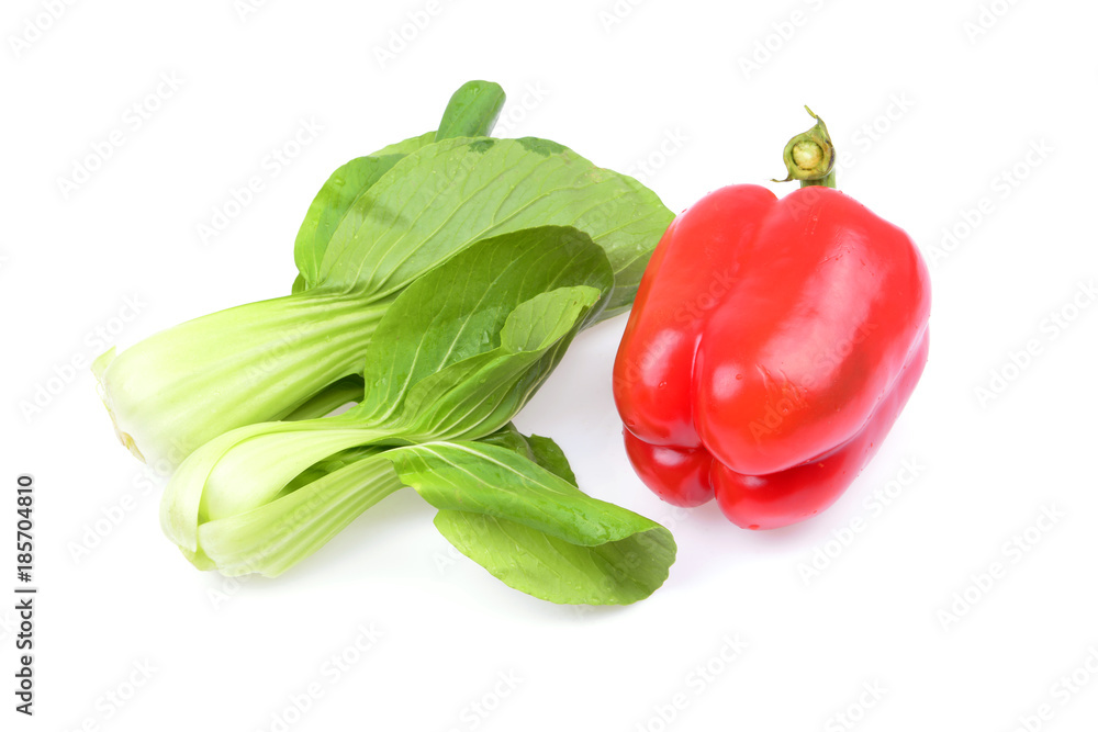 Fresh canola and pepper on a white background Fresh canola and pepper on a white background