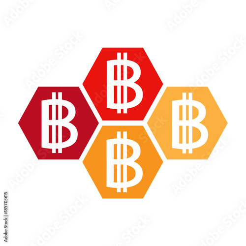 Blockchain Bitcoin Crypto currency sign icon