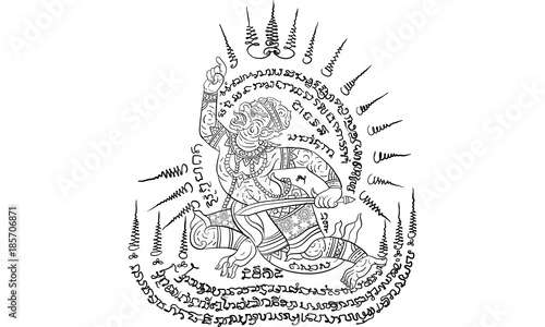 thai traditional tattoo vector