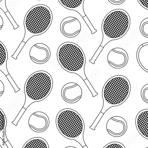 tennis racquet and ball pattern image vector illustration design  © Gstudio