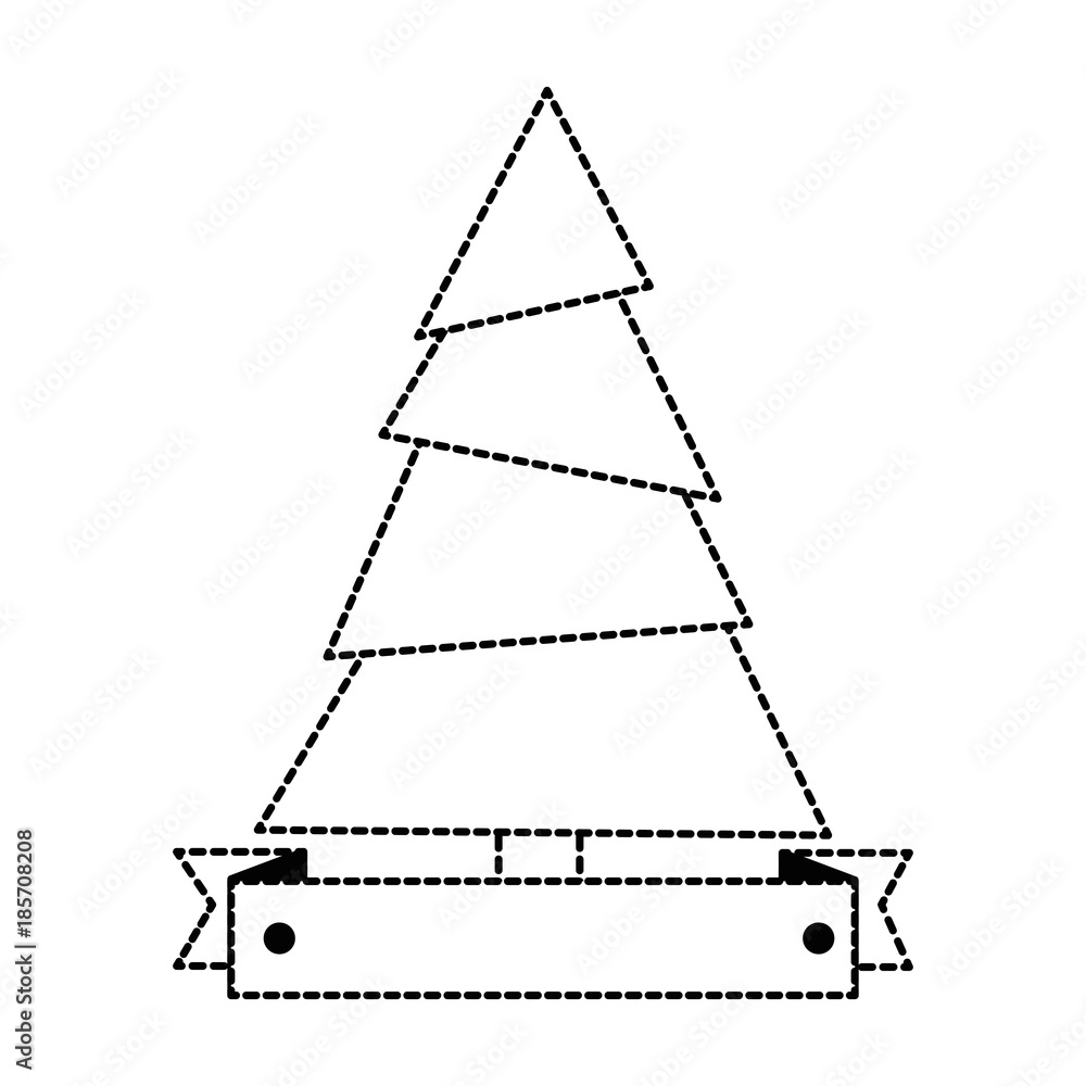 pine tree plant with ribbon vector illustration design pine tree plant with ribbon vector illustration design