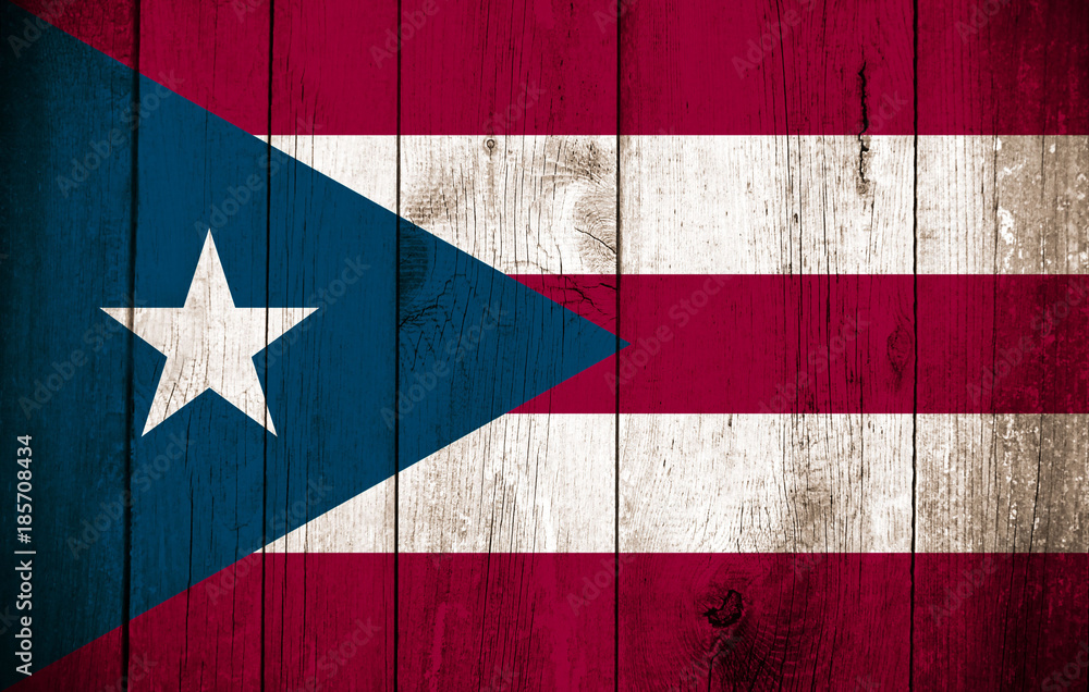 Wooden Flag of Puerto Rico