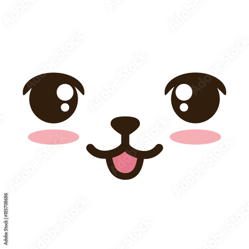 face emoji kawaii character vector illustration design