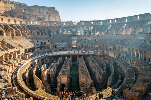 Tourists visiting Colosseum in Rome