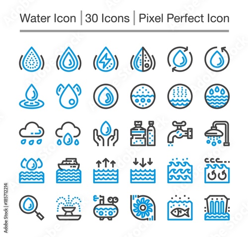 water line icon,editable stroke,pixel perfect icon