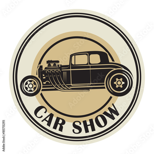 Abstract stamp with car shape