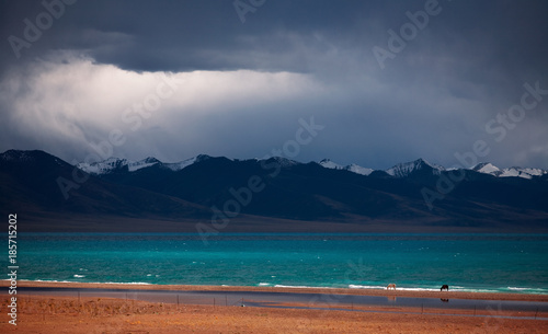 scenery of Namtso Lake in Tibet, China