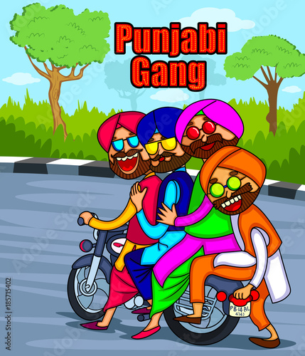 Punjabi couple illustration for happy lohri festival
