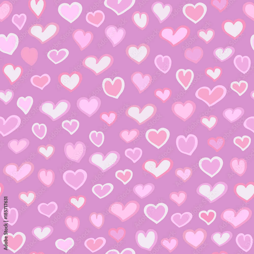 Hearts seamless pattern. Endless texture for wallpaper, fill,  web page background, surface texture.