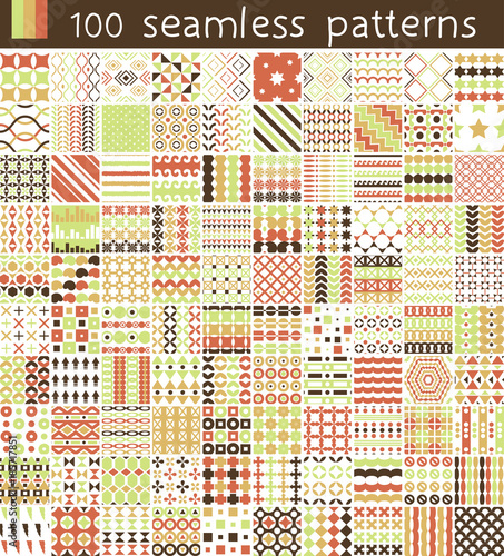 100 Vector Pattern. Endless texture for wallpaper, fill, web page background, surface texture.