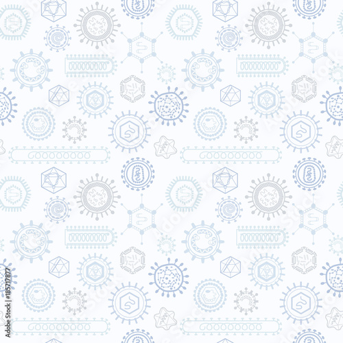 Seamless pattern with viruses. Can be used for textile, website background, book cover, packaging. photo