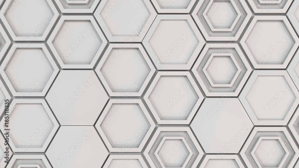 Abstract 3d background made of white hexagons Abstract 3d background made of white hexagons