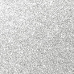 Silver glitter texture white sparkling shiny wrapping paper background for Christmas holiday seasonal wallpaper decoration, greeting and wedding invitation card design element