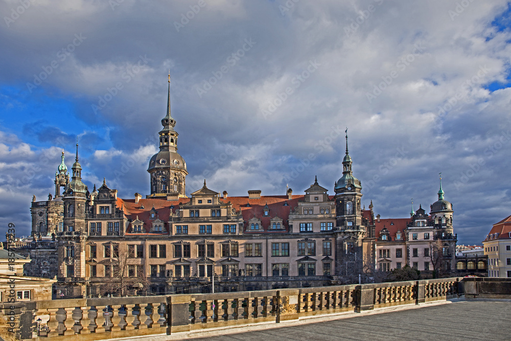 Dresden, Blick vom Zwinger auf das Residenzschloss