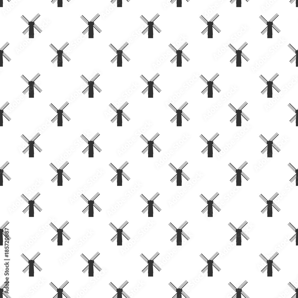Black windmills seamless pattern Black windmills seamless pattern