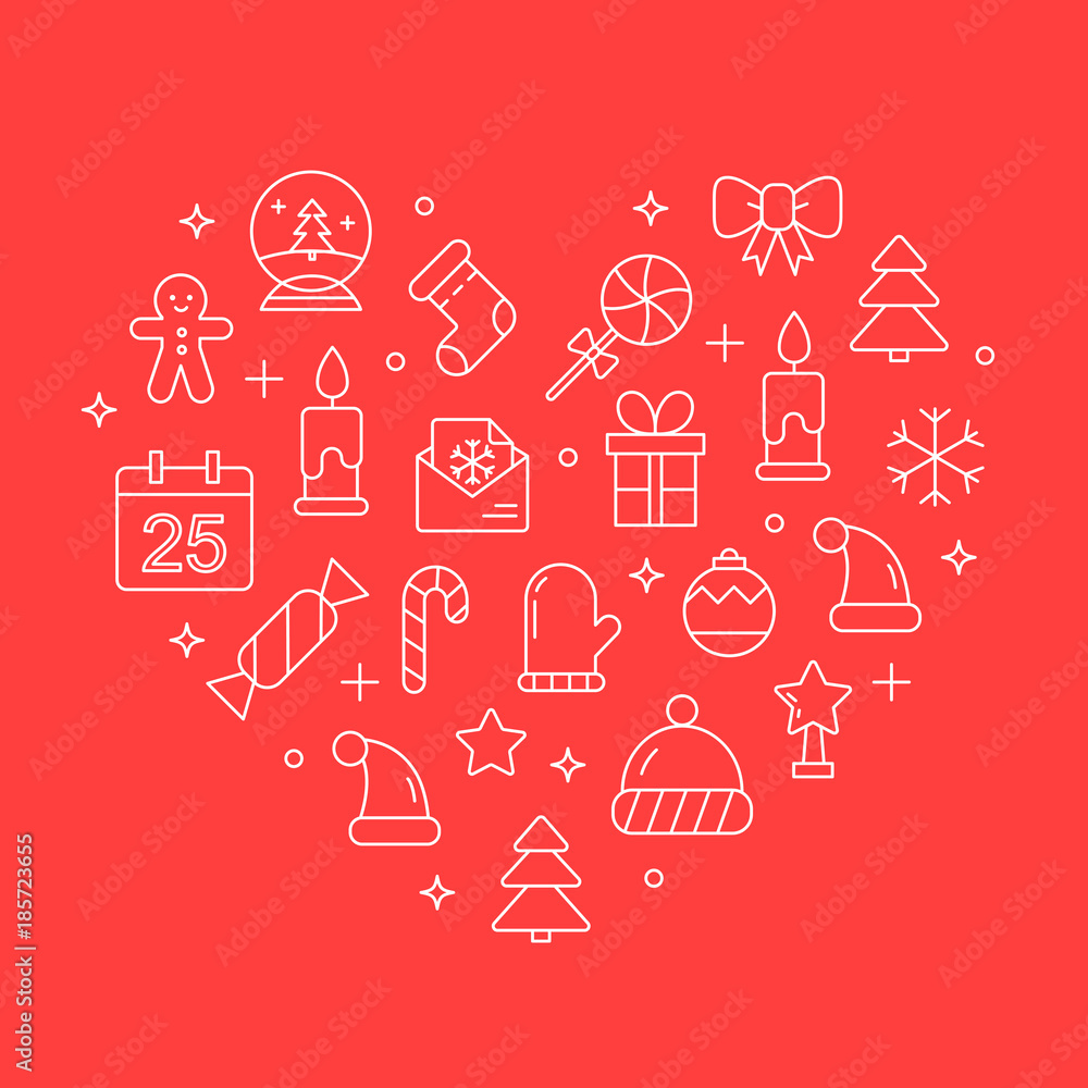 Vector background with different christmas and new year celebration elements. Vector background with different christmas and new year celebration elements.