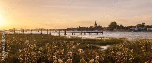 A view across to the church at Bosham in West Sussex.