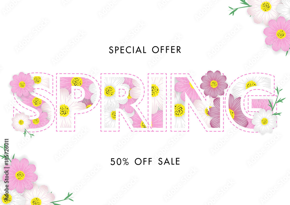 Spring sale background with beautiful flower, vector illustration template, banners, Wallpaper, invitation, posters, brochure, voucher discount. Spring sale background with beautiful flower, vector illustration template, banners, Wallpaper, invitation, posters, brochure, voucher discount.