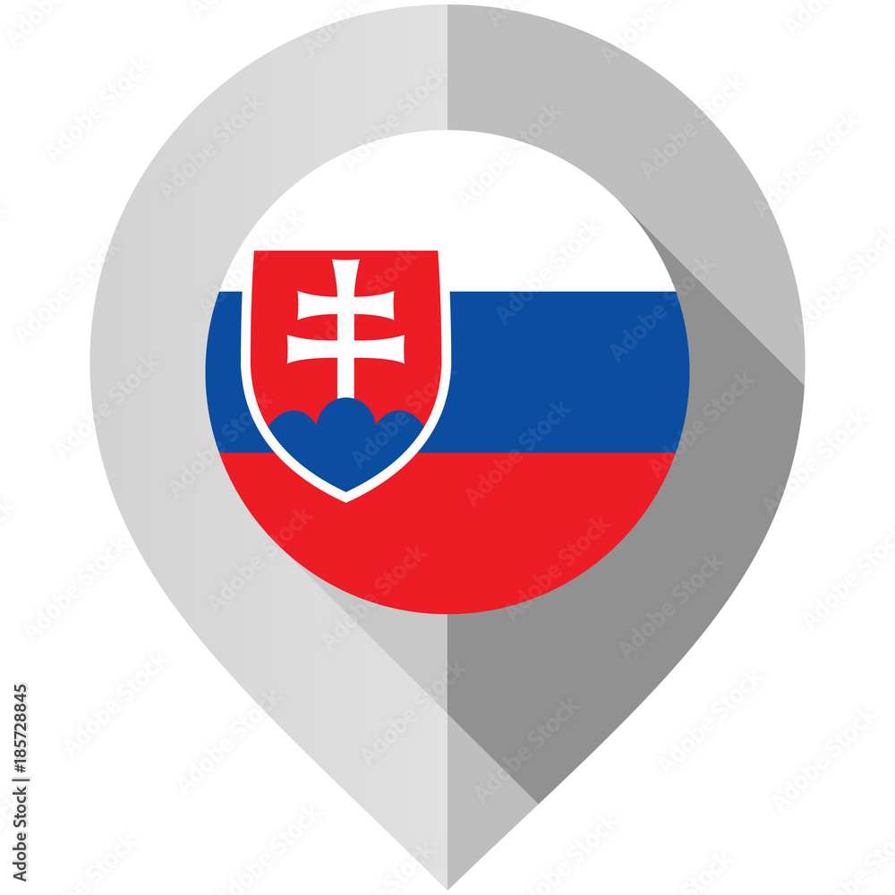 Fototapeta premium Marker with flag for map