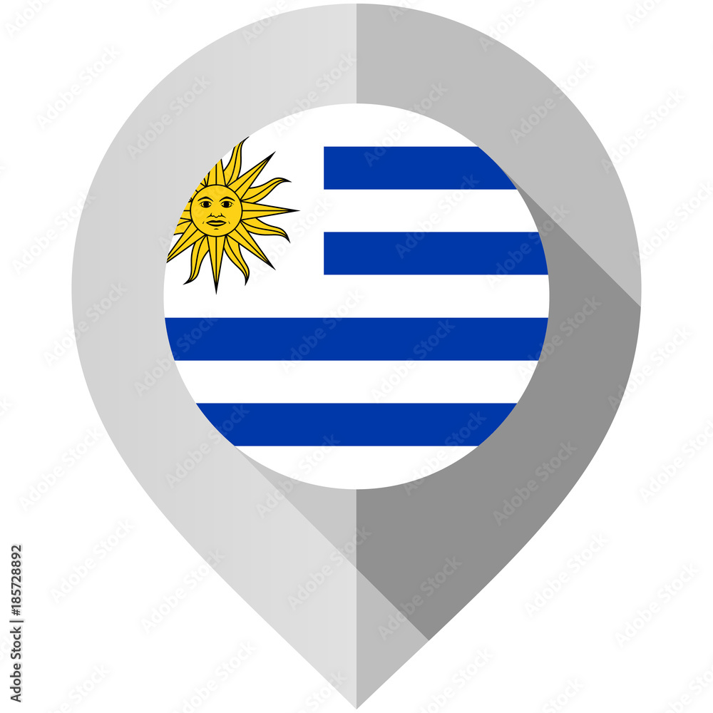 Fototapeta premium Marker with flag for map