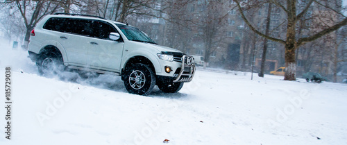 suv car on the snow