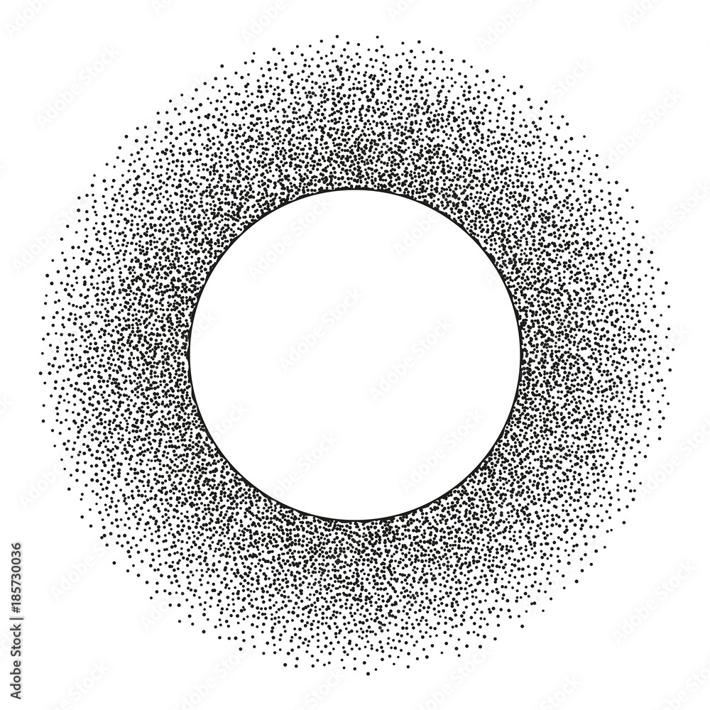 Abstract stipple dots round frame with copy space. EPS 10 vector Abstract stipple dots round frame with copy space. EPS 10 vector