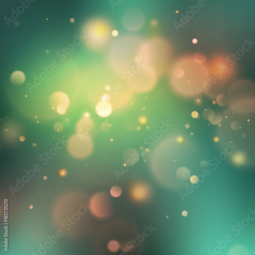 Irish St Patrick s Day bokeh glitter background. EPS 10 vector © berezovskyi