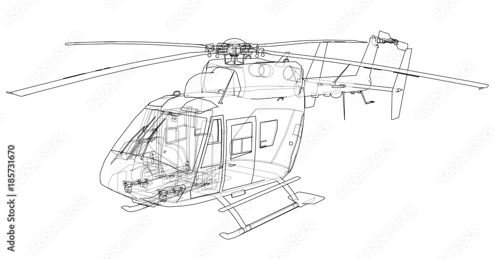 Outline drawing of helicopter