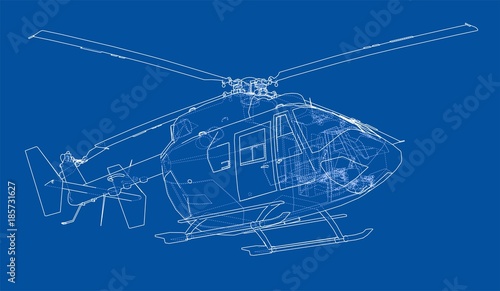 Outline drawing of helicopter