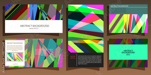  Abstract geometric multicolored background of lines and stripes in different uses vector EPS 10