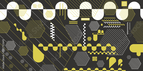 Abstract geometric background from hexagons, lines, stripes and ovals vector EPS 10