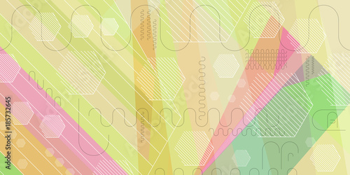 Abstract geometric background from hexagons, lines, stripes and ovals vector EPS 10