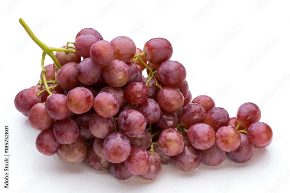 Ripe red grape isolated on white. Ripe red grape isolated on white.