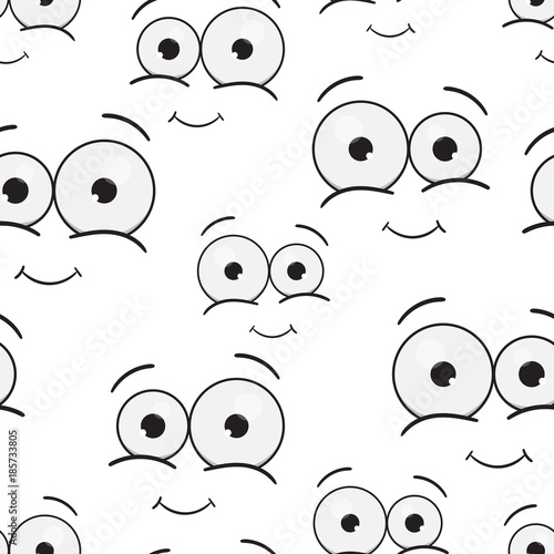 Smiley face seamless pattern background. Business flat vector illustration. Emoticon sign symbol pattern.
