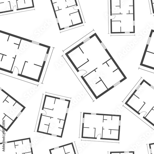 House plan seamless pattern background. Business flat vector illustration. House plan sign symbol pattern.