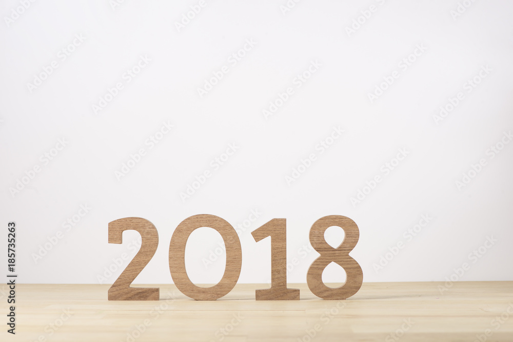 Happy New Year. Sigh symbol from number 2018 Happy New Year. Sigh symbol from number 2018