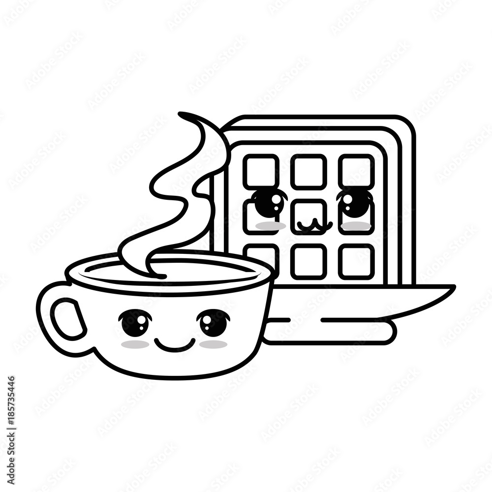 delicious coffee cup with slice bread kawaii character vector illustration design delicious coffee cup with slice bread kawaii character vector illustration design