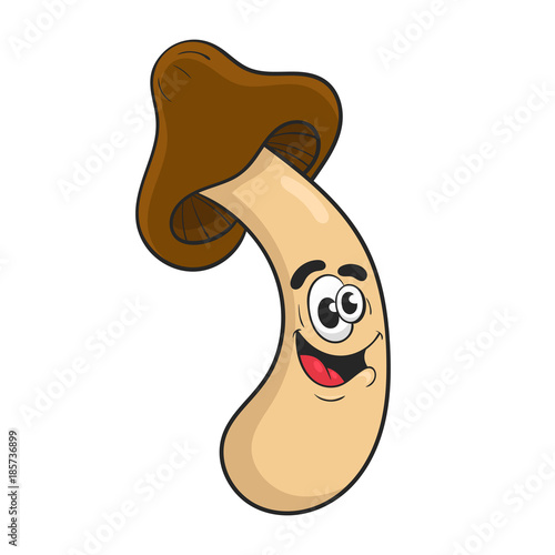 funny cartoon mushroom vector illustration