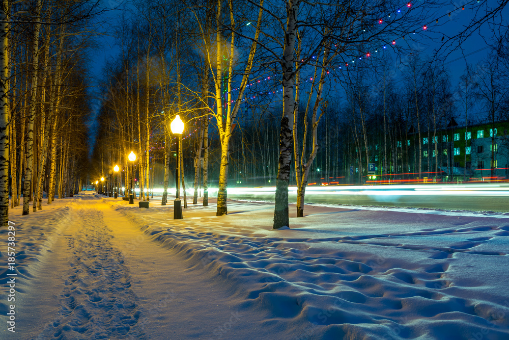 In the night park In the night park