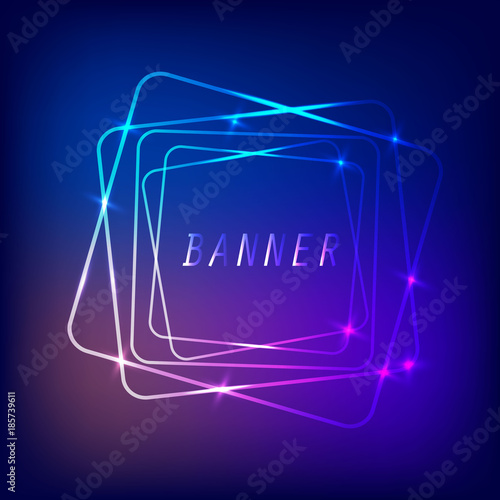 Abstract Background - neon banner on Dark Design