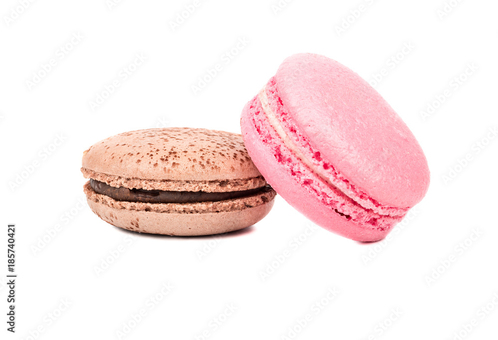 Chocolate and pink macaroon Chocolate and pink macaroon