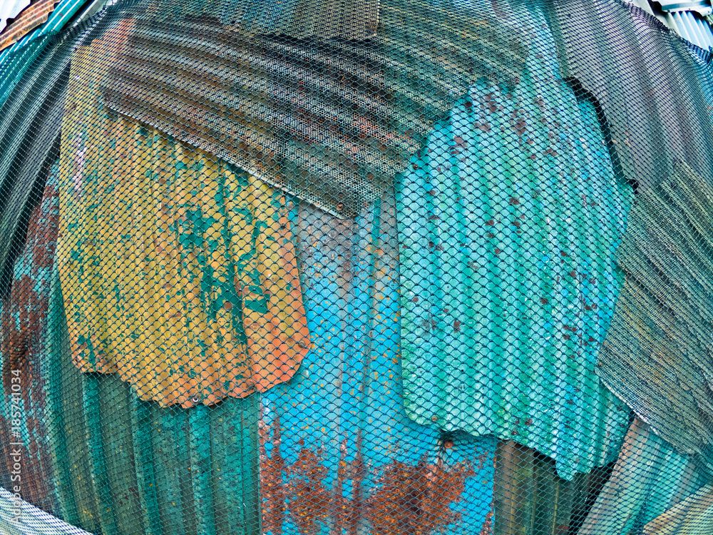 Background made of galvanized sheet and mesh control. Background made of galvanized sheet and mesh control.