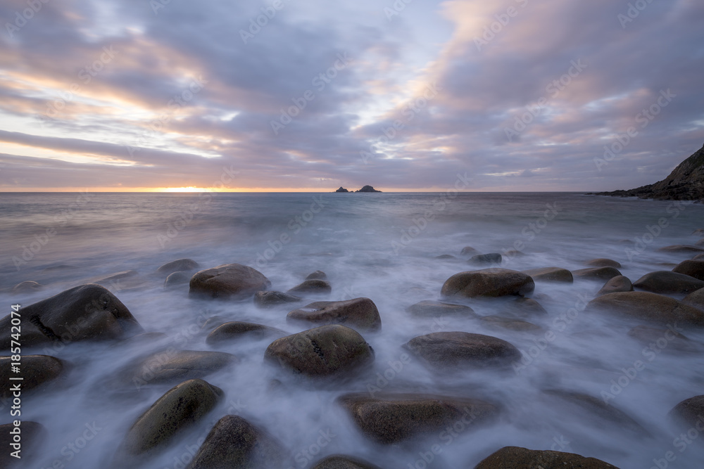 Obraz premium Porth Nanven beach in West Cornwall.