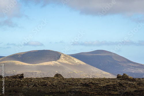 Volcanoes of Timanfaya National Park  Lanzarote  Canary Islands