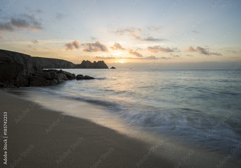 Porthcurno beach in West Cornwall.