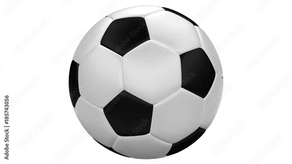 Soccer ball roll. Loopable. Kit 4 in 1. Luma matte. 3D rendering. Stock