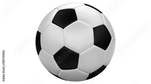 Soccer ball roll. Loopable. Kit 4 in 1. Luma matte. 3D rendering.