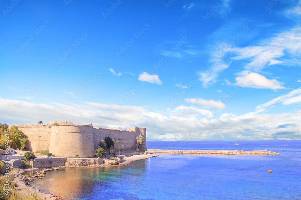 Beautiful view of Kyrenia Castle in Kyrenia (Girne), Northern Cyprus